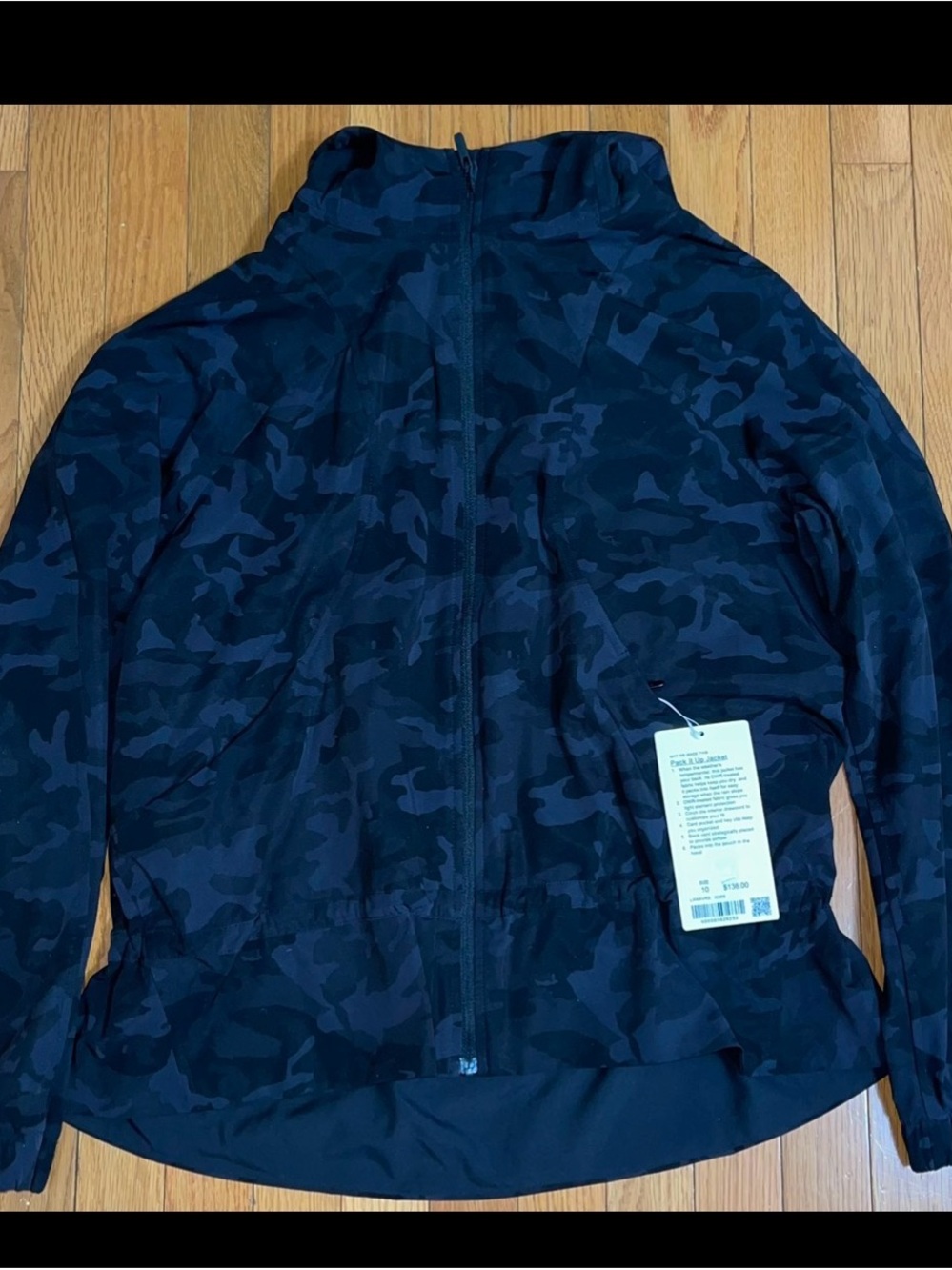 NWT Lululemon athletica Navy Camo Hooded Jacket-Incognito Camo Multi Grey